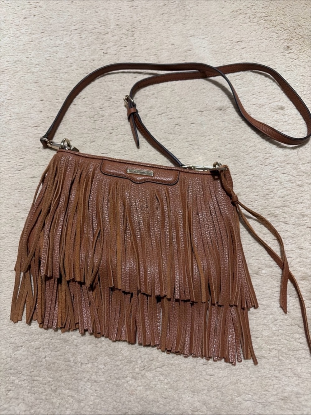 Rebecca Minkoff Brown Fringe leather Crossbody Bag - Boho Chic Western festival - Picture 2 of 8